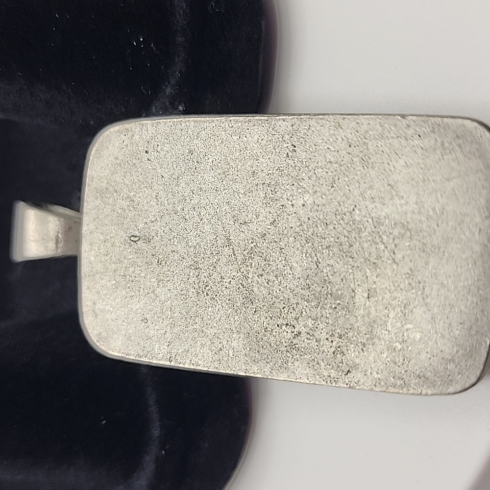 Murano Style Blue And Silver Rectangular Pendant - image 3